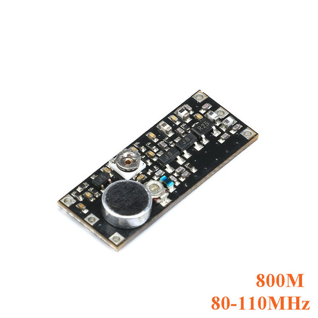 FM-передатчик, беспроводной микрофон, плата видеонаблюдения, модуль для Arduino, регулируемый конденсатор постоянного тока, 100 м, 800 м, 85-115 МГц