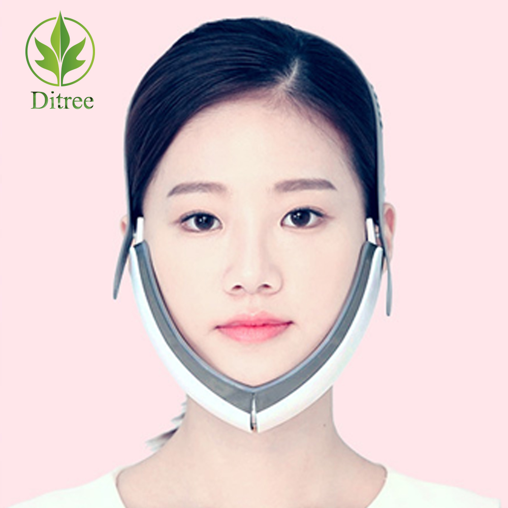 2020 Ditree портативная V-образная лифтинг лица светодиодная световая терапия EMS микротоковое устройство для массажа шеи и подбородка для удаления морщин