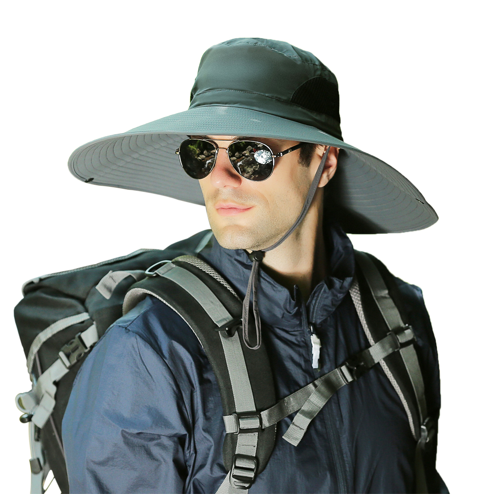 custom Men/Women Sun Safari bucket Hat Summer UV Protection SPF Waterproof camo tactical Boonie bucket Hat for Fishing Hiking