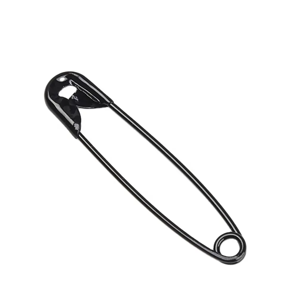 Factory direct sale brass metal black small safety pins garment accessories rustless 50mm hang tag safety pin
