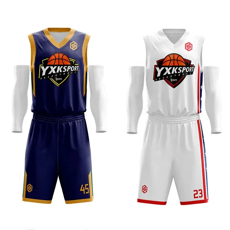 Custom Quick Drying Basketball Shirt Reversible Basketball Jersey Set Sublimated Digital Printing Basketball Uniforms