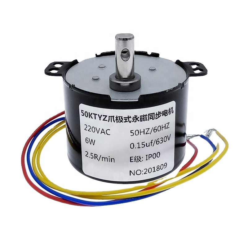 220V 50/60Hz 1 ~ 120RPM Высокий крутящий момент 50ktyz синхронный мотор-редуктор, мощностью 6 Вт с заглушкой по часовой стрелке против CCW редуктор скорости моторы