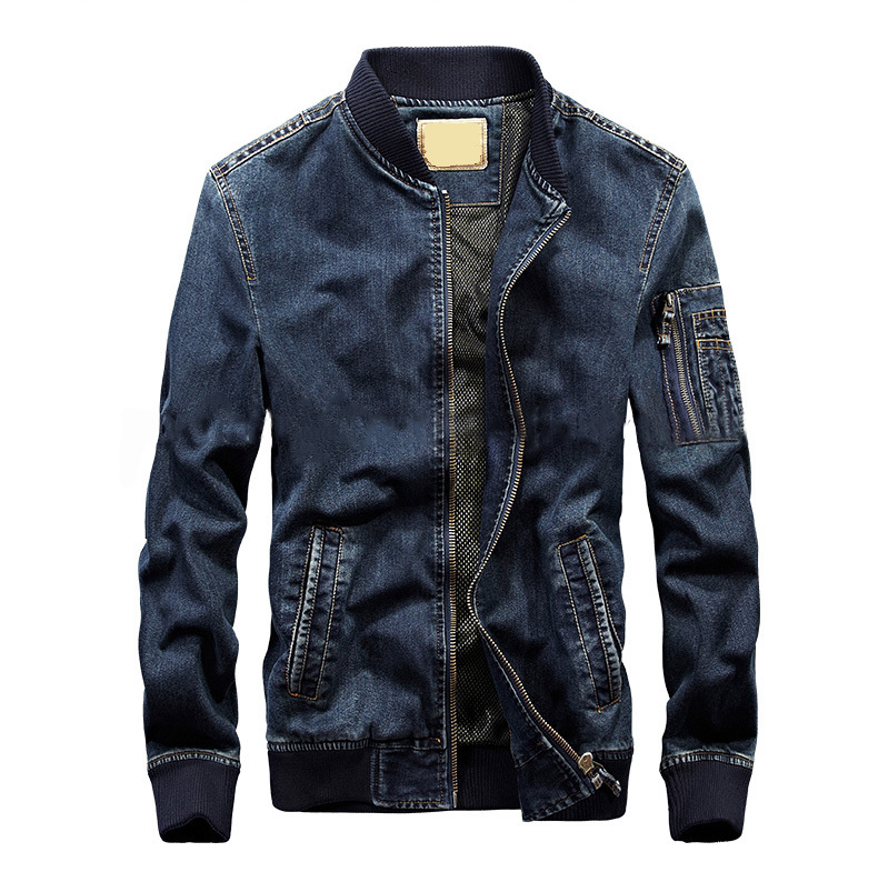 wholesales china New pattern men skinny long sleeve denim vintage thick jacket with lining jeans jacket