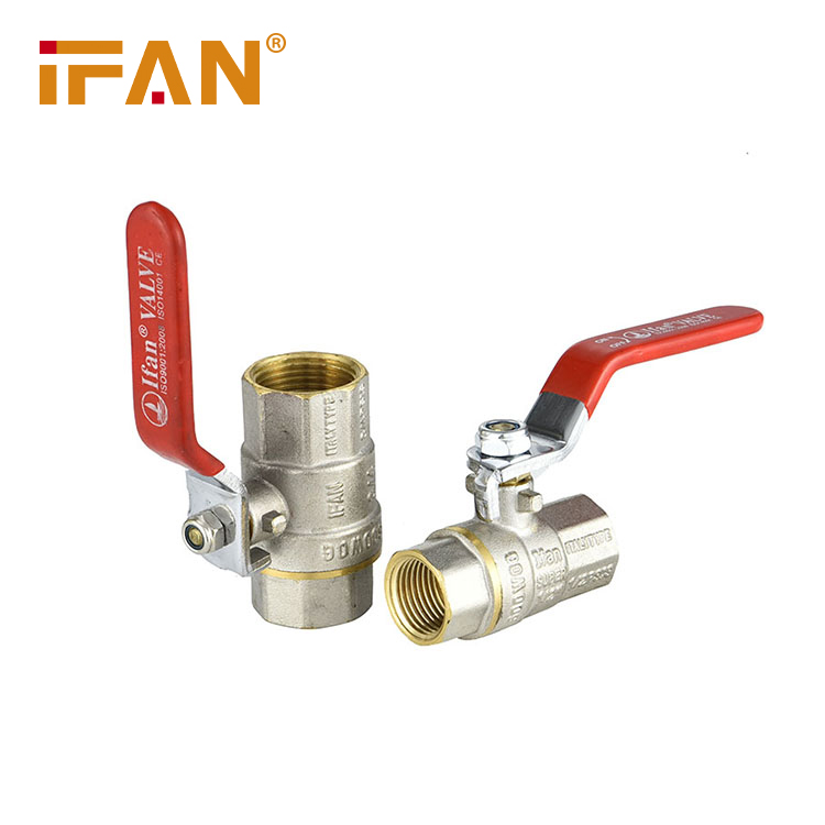 Оптовая продажа, шаровой кран IFAN Factory 81053 с двойной внутренней резьбой 1/2 ''-4'', железные ручки, Латунный Водяной шаровой кран с резьбой