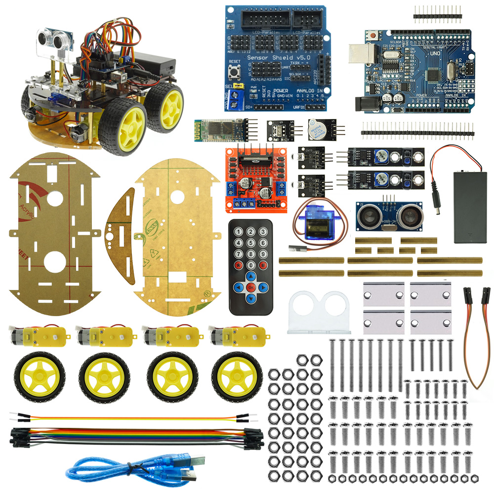 Okystar OEM/ODM 4WD UNO R3 робот автомобильный комплект для Arduino
