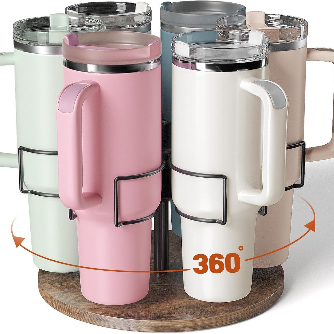 Water Bottle Organizer For 40 oz Tumbler Holder for 6 Car Cups & 6 Straw Cup Accessories Tumbler Organizer Kitchen Cup Holder