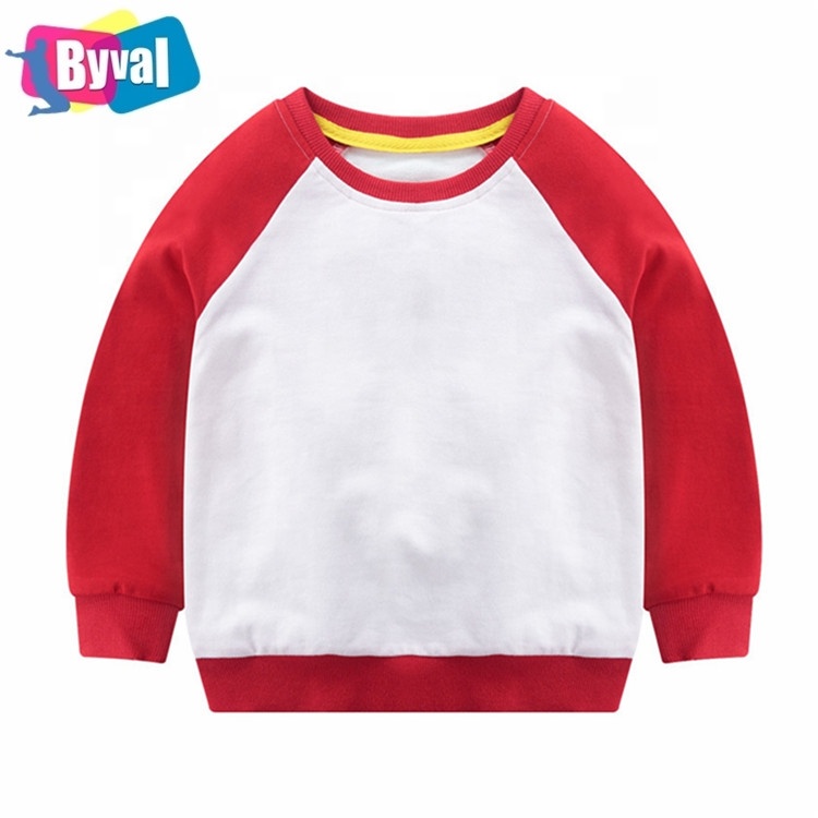 Byval Toddler Sweatshirt Multi Color Custom Printed Kids Crewneck Sweatshirts Hoodie 100%Cotton Baby Boys Girls Jacket in Bulk