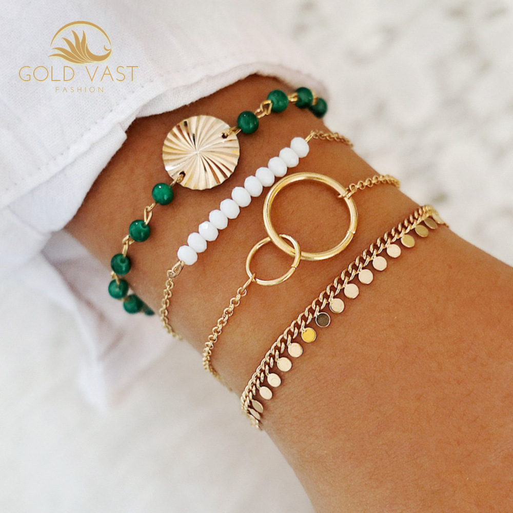 trendy stainless steel gold plated bracelets & bangles bracelets sets alloy charm bracelet in zinc alloy jewelry bijou bijoux or