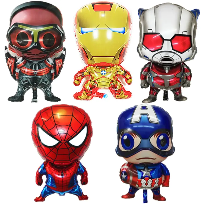 Hot Cartoon Character America Super Hero Foil Balloon Spiderman Captain Man Iron Ant-Man Globos For Party Decoration