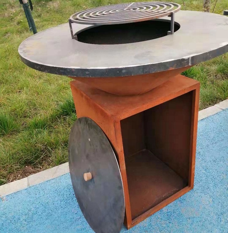 На открытом воздухе выветривания Bol Corten стальная костра стол/барбекю