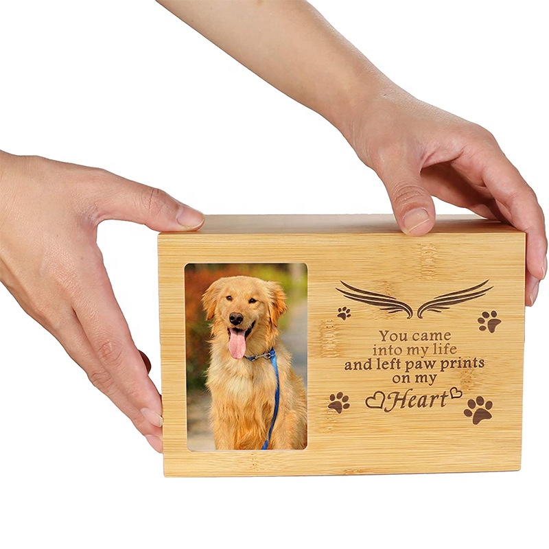 Wooden Pet Ash Urns for Dogs Photo Frame Funeral Cremation Burly Wood Keepsake Memorial Urns