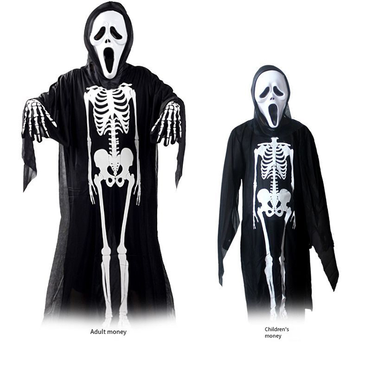 Hot Sale Halloween Cosplay Costumes Skeleton Bone Mask Dress Up Ball Halloween Clothes