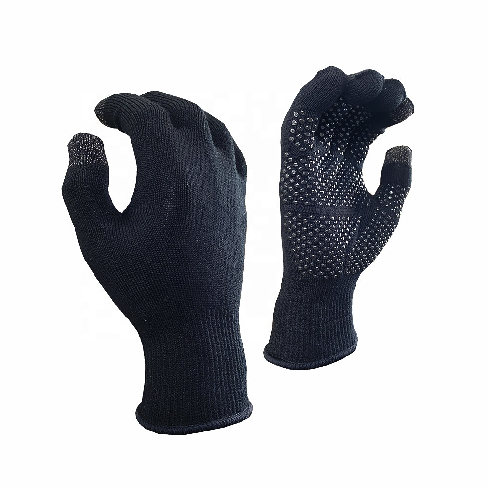 Wholesale Touchscreen Merino Wool Knit Winter Warm Gloves With Custom Logo