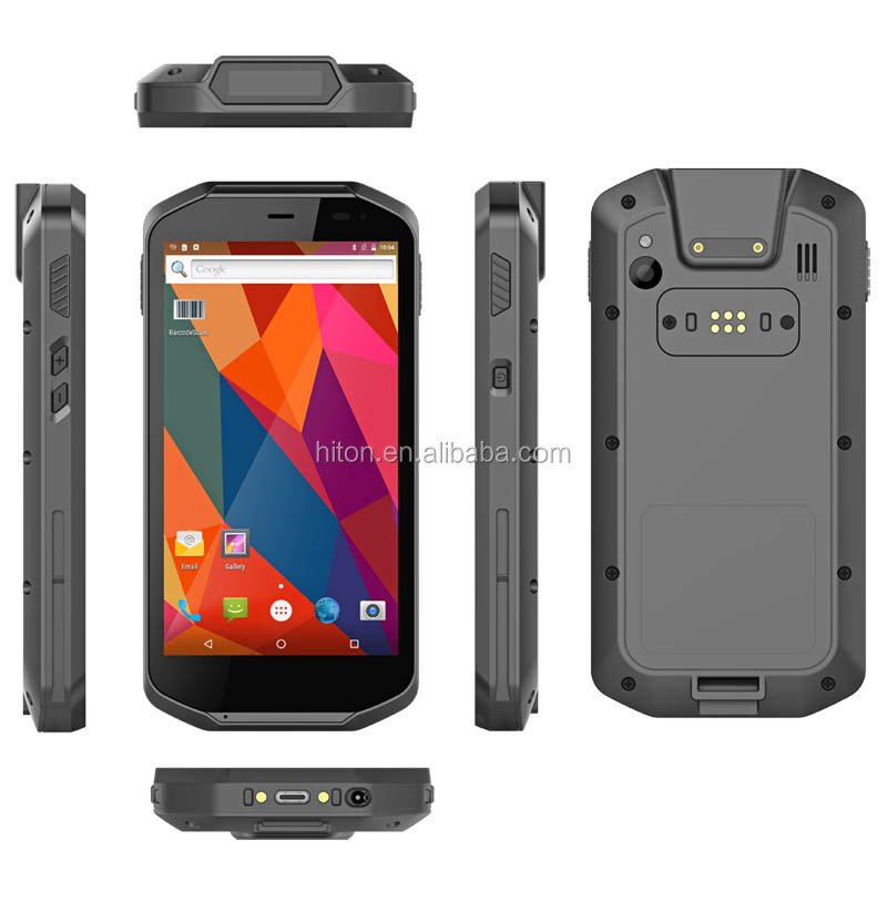 Hidon Прочный 5 дюймов промышленный Android PDA Терминал 32G ROM сенсорный экран 2D QR сканер штрих-кода и NFC и сканером отпечатков пальцев Радиочастотная Идентификация ультравысокой частоты