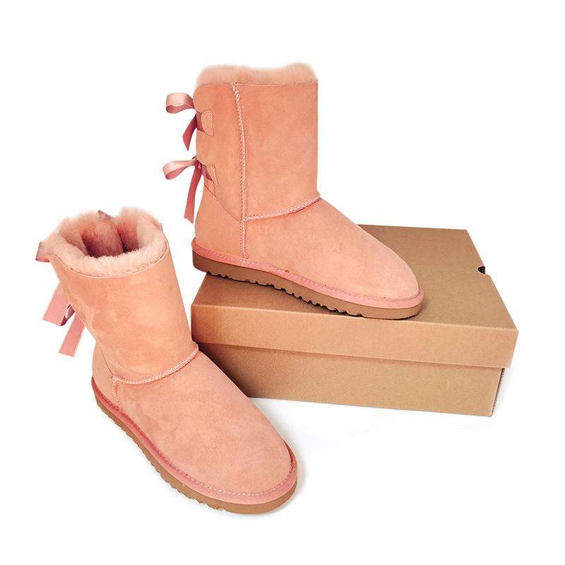 Wholesaler fashion best selling warm winter bow female snow boots