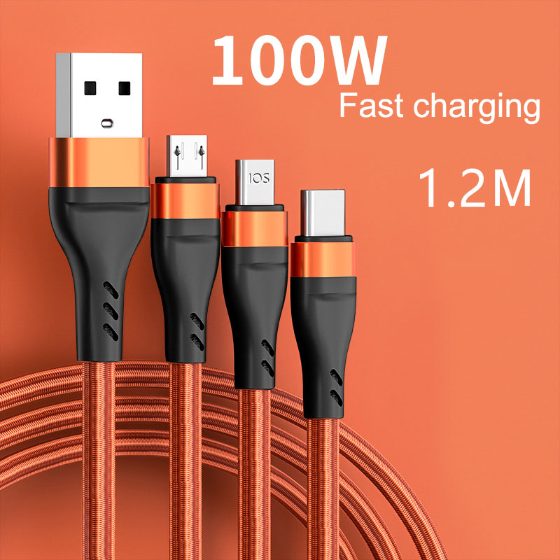 Кабель oraimo 100 Вт, кабель 3 в 1 с usb c на usb c, светящийся кабель, упаковка, быстрая зарядка