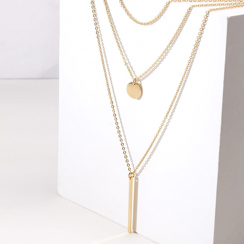 Нет MOQ оптовая цена 18k Золотая цепочка из нержавеющей стали трехслойное ожерелье для женщин ювелирные изделия Dylam ювелирные изделия