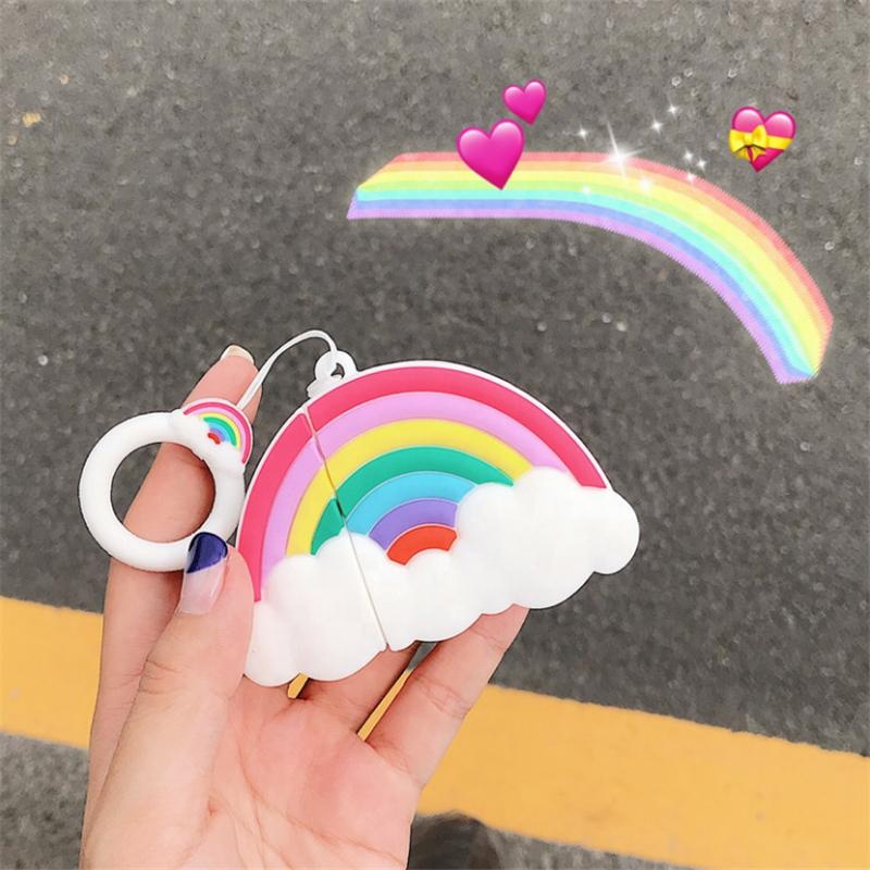 3D silicone rainbow cloud for apple airpods case airpod 2 3 pro earphone charger box protective cover headphone accessories