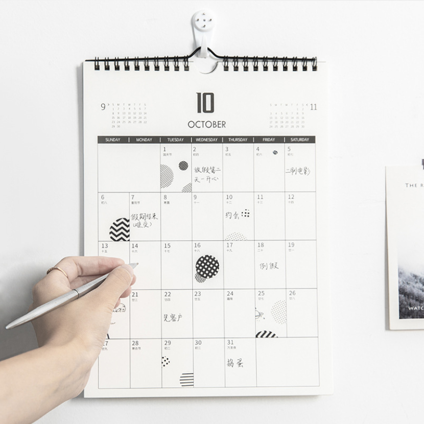 English Calendar 2021 Color Yo Wall Calendar Printing Custom Large Size A2 A3 A4 Size 2022 Calendar Planner 4c Offset Printing