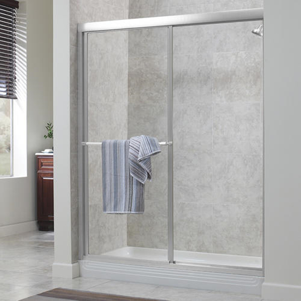 Rectangle Board Tempered Glass Double Sliding Door Stainless steel Frame Shower Doors