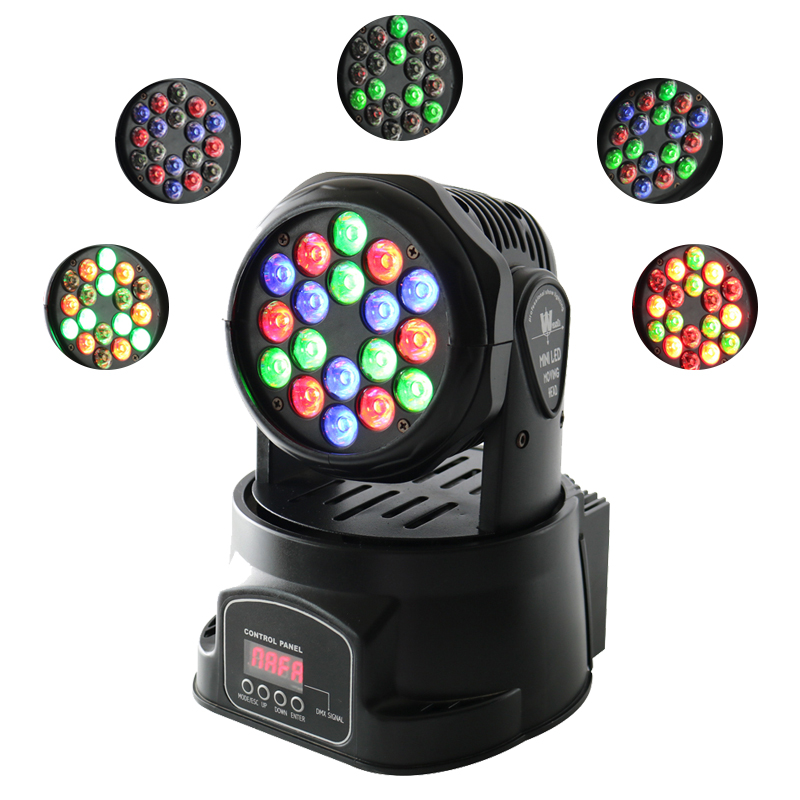 Grace 18 шт. * 3 Вт RGB LED Mini Cabeza Movil DJ Disco Mini Moving Head Light