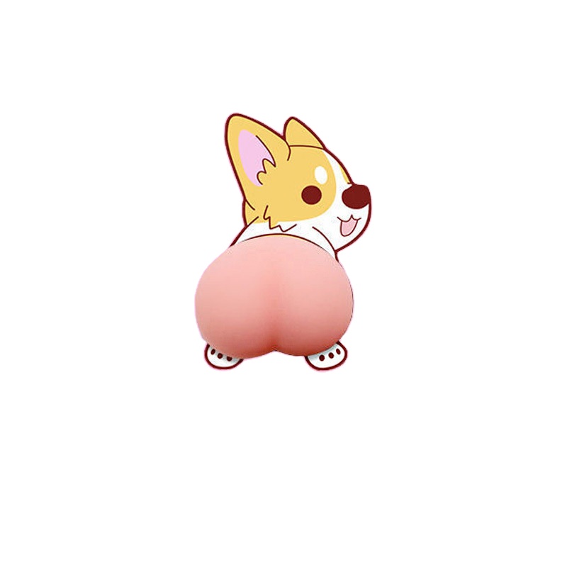 Cute Cartoon Butt Bumper Sticker 3D Three Dimensional Silicone Cushion Sticker Fridge Sticker Home Decor