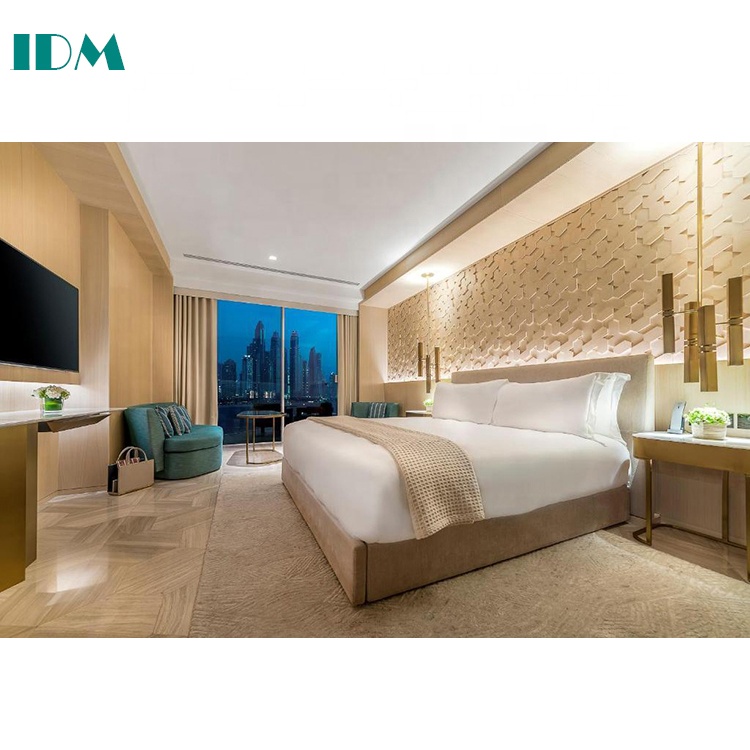 IDM-603 современная роскошная золотая металлическая 5 star Hotel мебель для спальни
