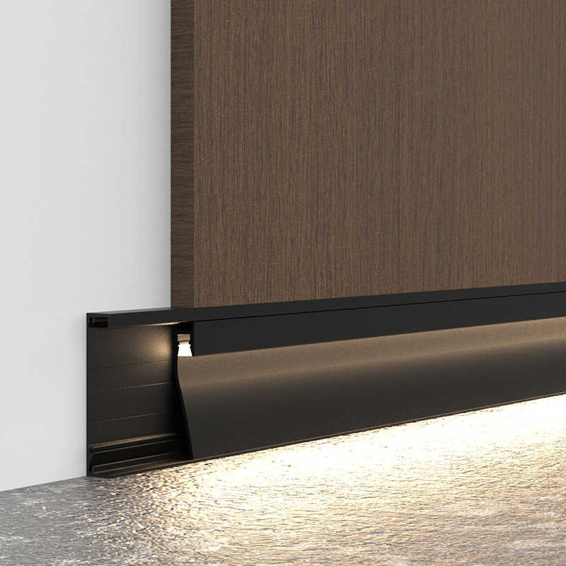Waterproof Anodized floor decorates aluminum alloy profile led skirting board Baseboard Moulding light