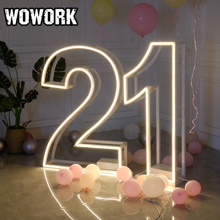 Декоративная рамка WOWORK для праздника, дня рождения, с большими цифрами, буквенный знак для свадьбы, декоративный реквизит