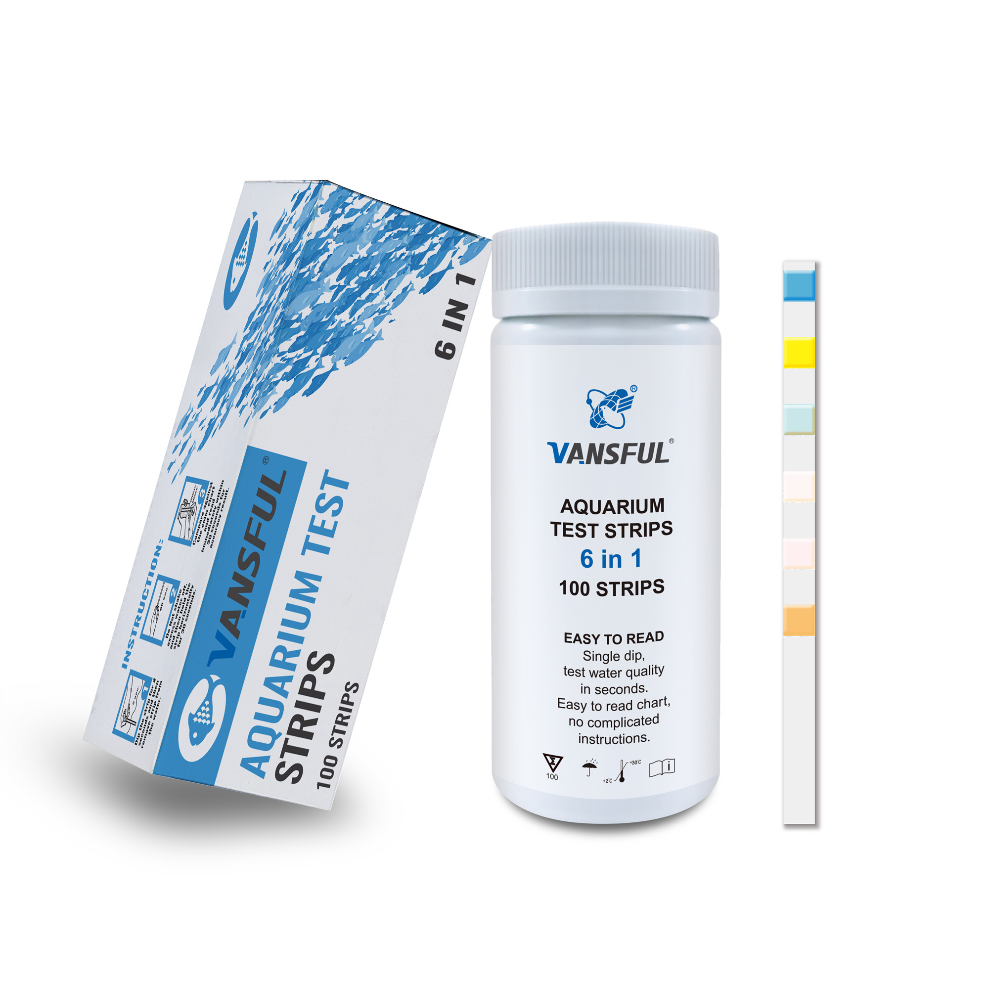 Accurate Aquarium pond water quality test strips 6 in 1 water test kit