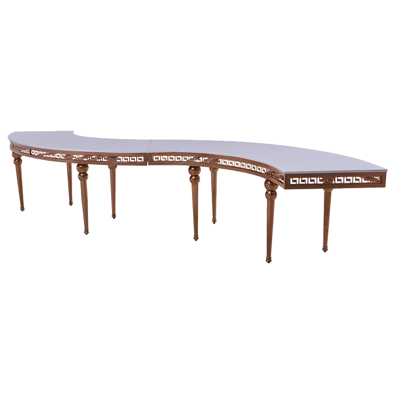 Stainless Steel Rose Gold Marble Desktop Circular-Banquet-Tables Wedding Party Event Circular Banquet Tables and Chairs