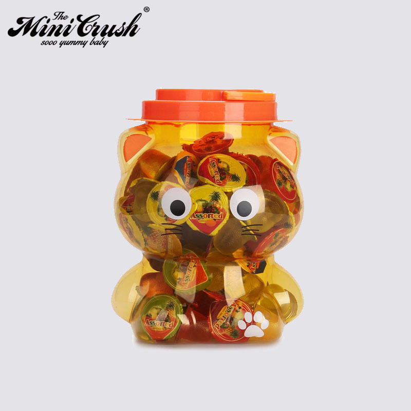 Plastic bottle jar packed jelly gummy fruit jello mini cup pudding fruit jello