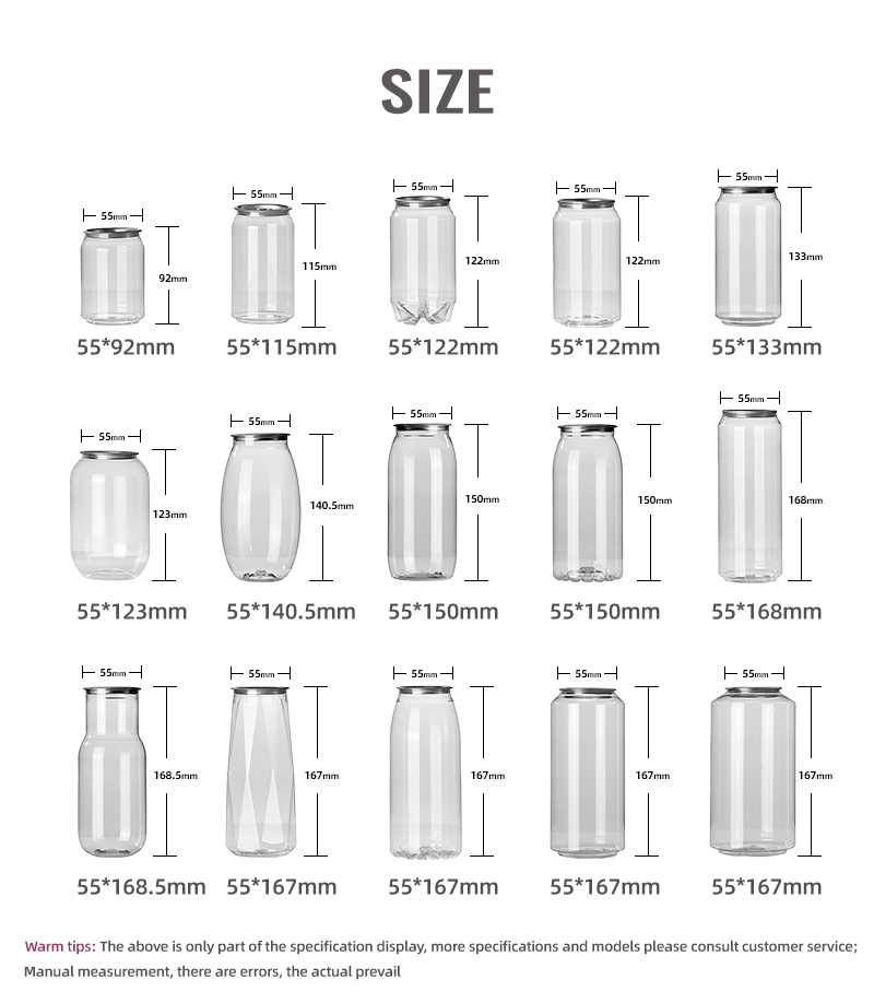 Aoyi 250Ml 1000Ml Soda Plastic Cans Bottle For Orange Juice