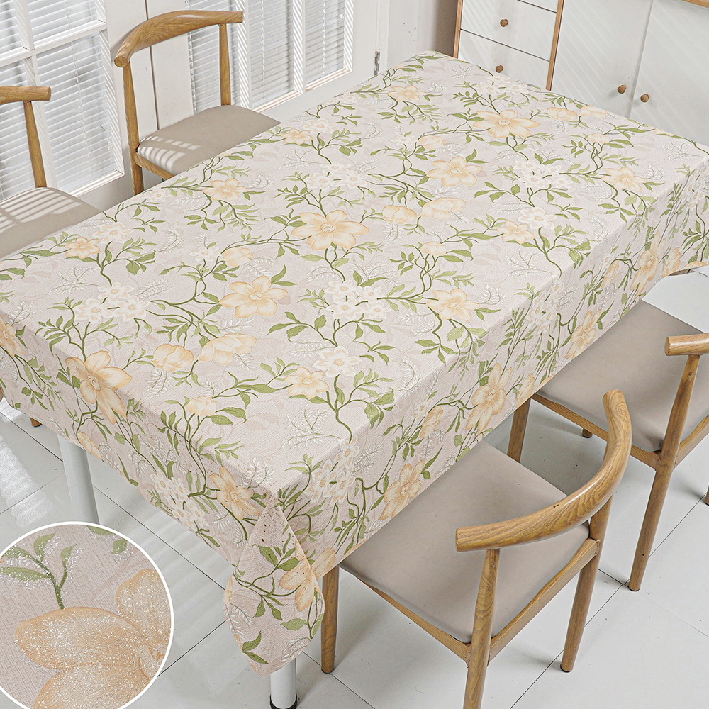 Shining Emboss New Design Luxury Floral Vinyl Plastic Pvc table cloths For Events