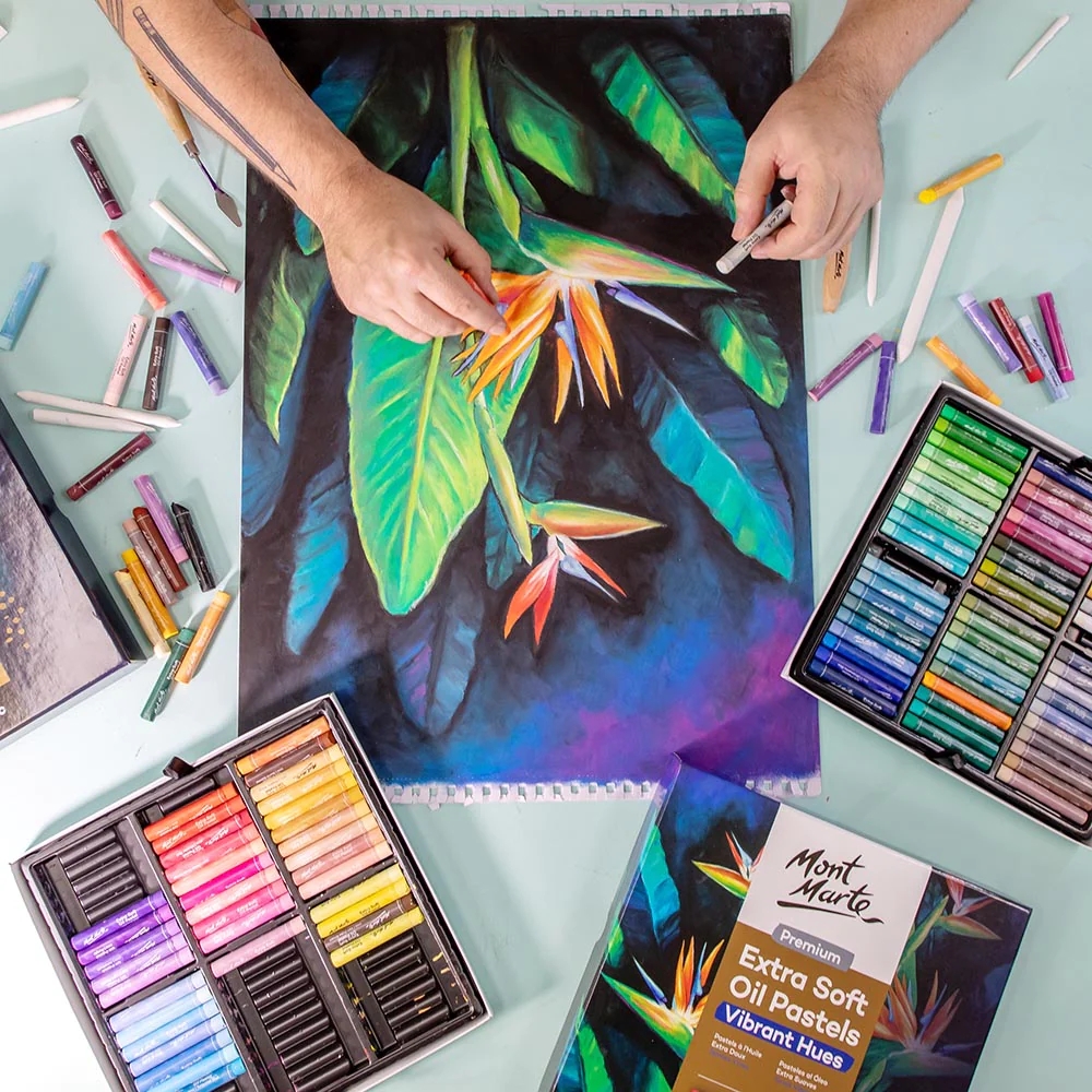 Mont Marte Extra Soft Oil Pastels Vibrant Hue 39pc Oil Pastel Colour Set