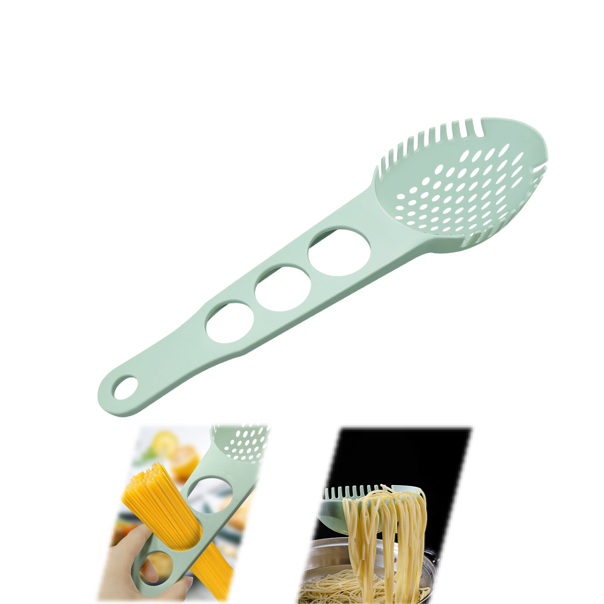 Kitchen Spaghetti PP heat resistant strainer slotted spoon food pasta scoops scoop colander strainer spoon with Measuring