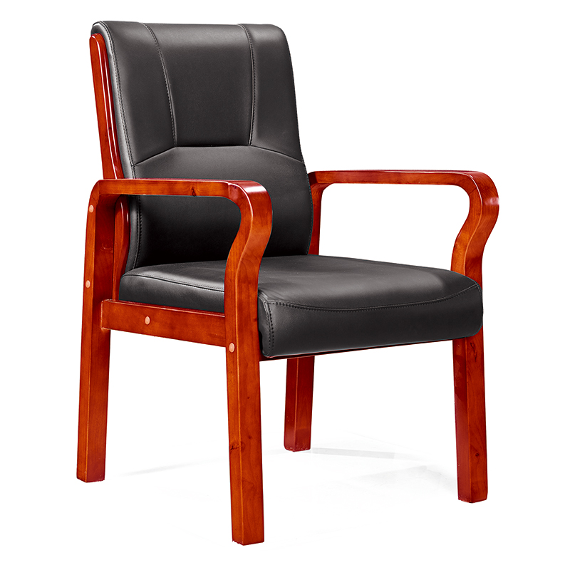 Old fashion Asian style wide with leather padding wood frame conference meeting room chairs