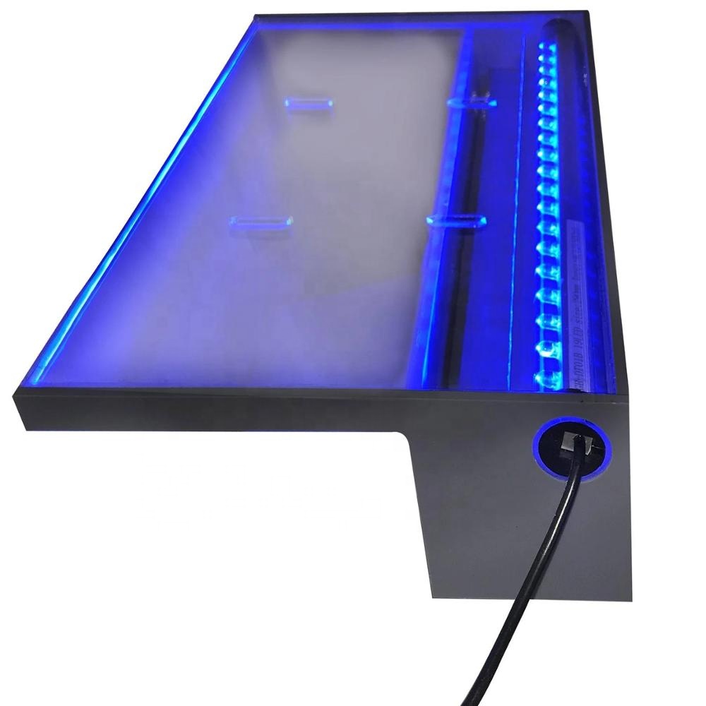 Плавательный бассейн акриловые водопады настенный фонтан изменение цвета LED лезвие Водопад для бассейна спа открытый