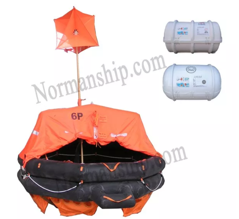 Marine Reversible rafts 6 person self inflating life raft throw overboard type liferaft low price liferaft