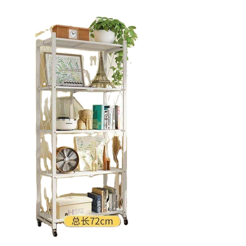 Kitchen microwave oven shelf multi-layer free installation storage rack with wheels space saving storage shelf