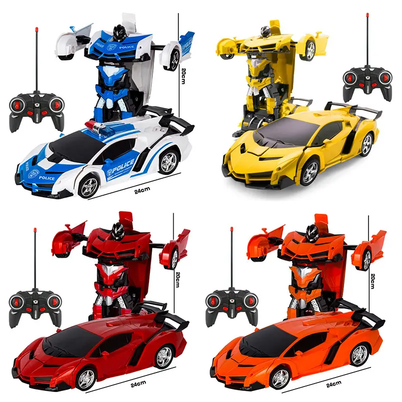 Amazon Hot Sale RC Car High Quality 2 in 1 Electric Car  Children Outdoor Remote Control Sports Deformation Car Robots Model Toy