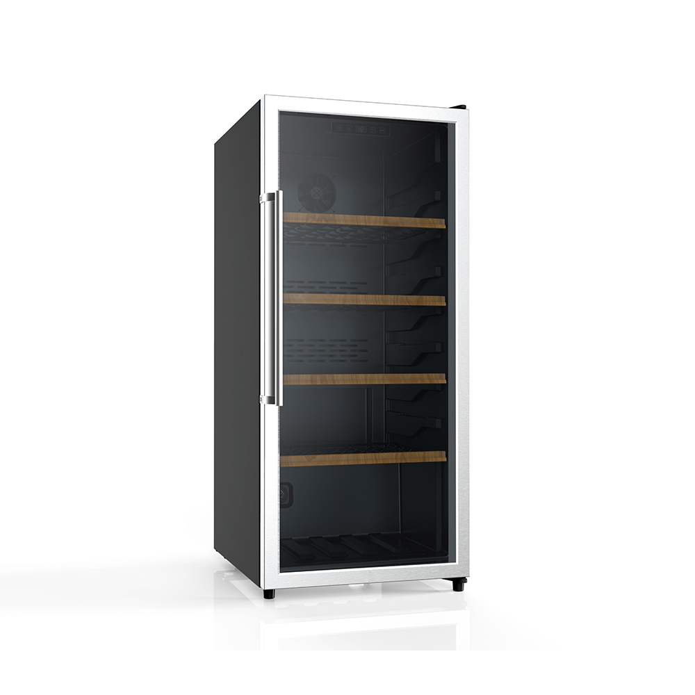 Factory Price 102 Bottles Electronic Control Solid Glass Door Wine Cooler Chiller