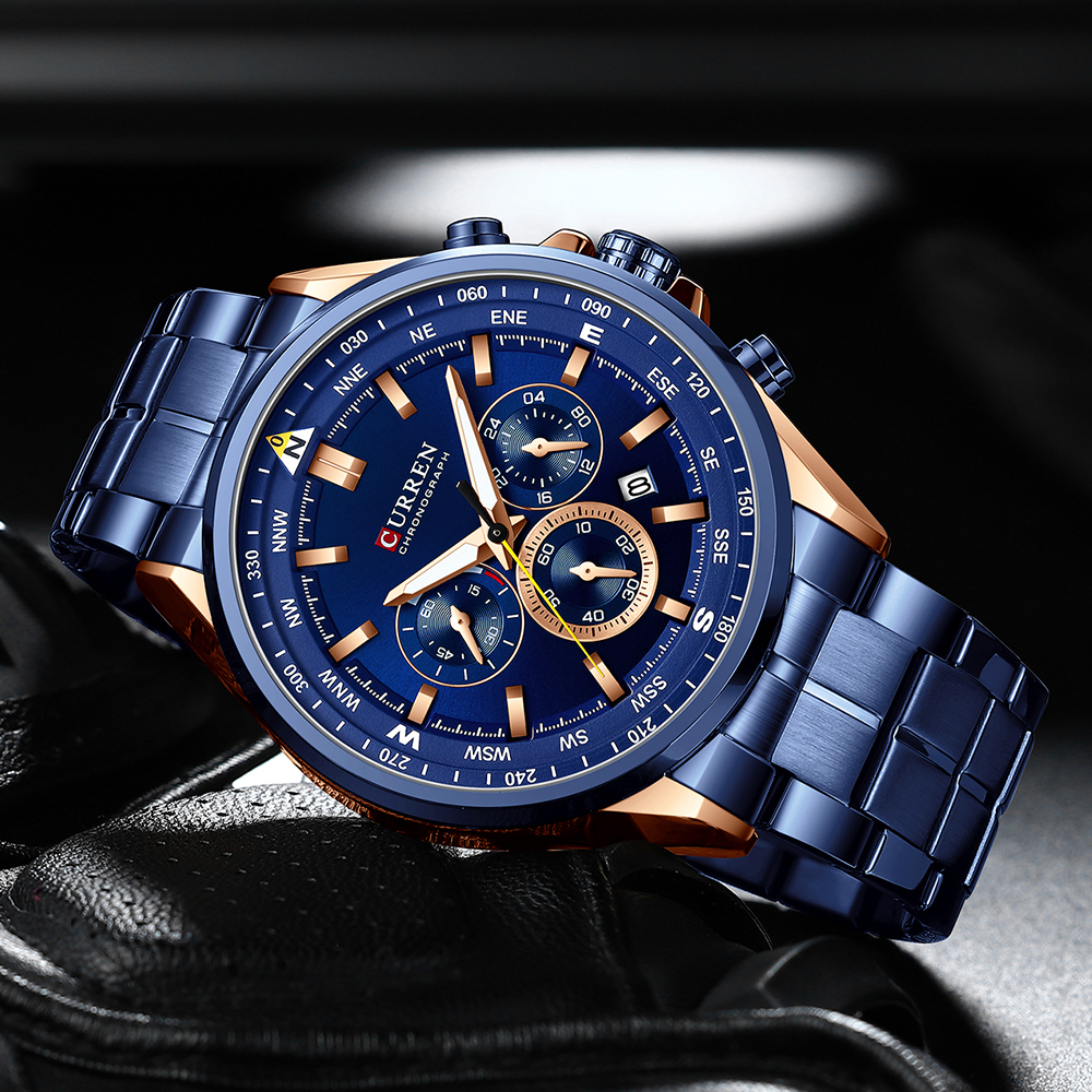 2021 New Design Men's Luxury Watch Chronograph Waterproof Military Quartz Watch Luminous Calendar Wristwatch