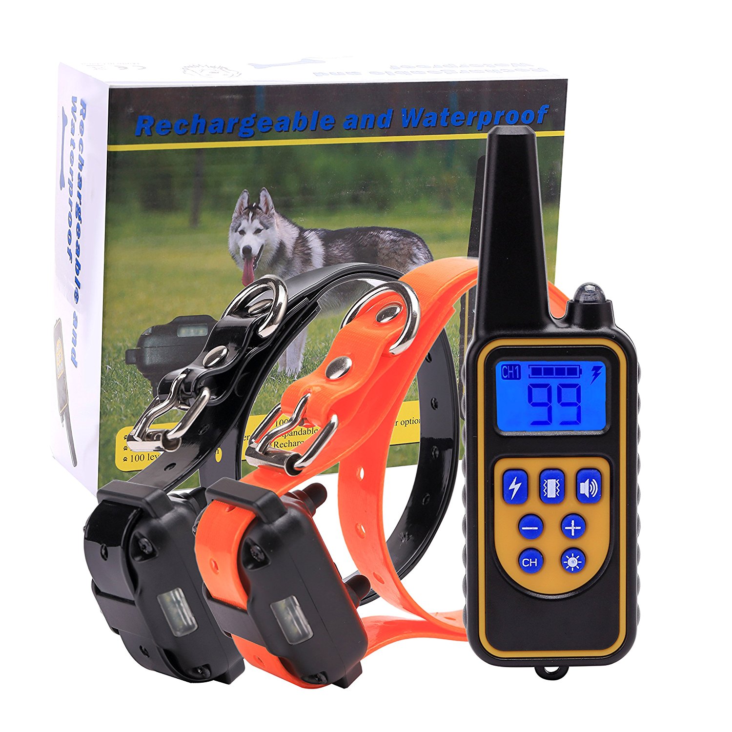 Hot Sales 800m Rechargeable Waterproof Electronic Shock Remote Dog Training Collar Dog Training Collars