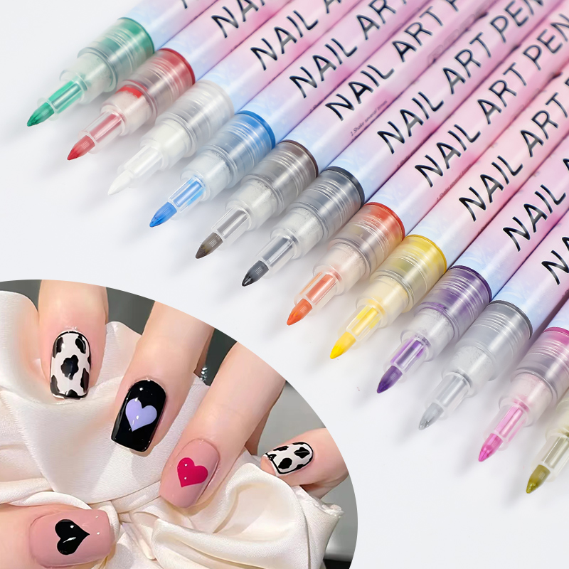 12 Colors Nail Art Polish Pens Marker Nail Art Painting Drawing Waterproof Diy Nail Graffiti Pen For Women