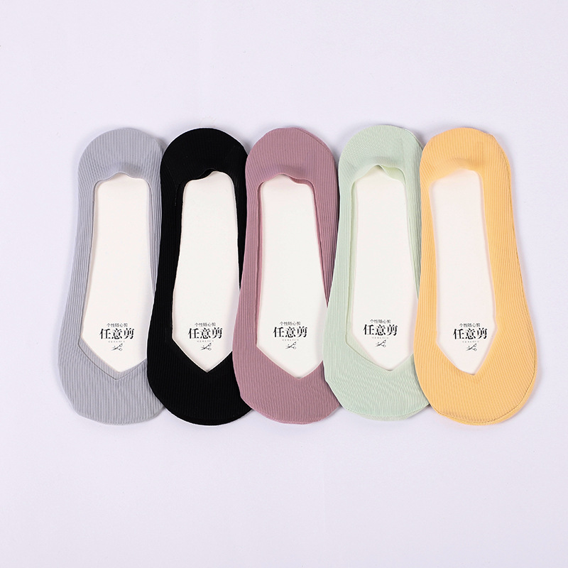 High Quality Fashion Simple Ankle Cotton Socks Invisible Non-slip Women Socks