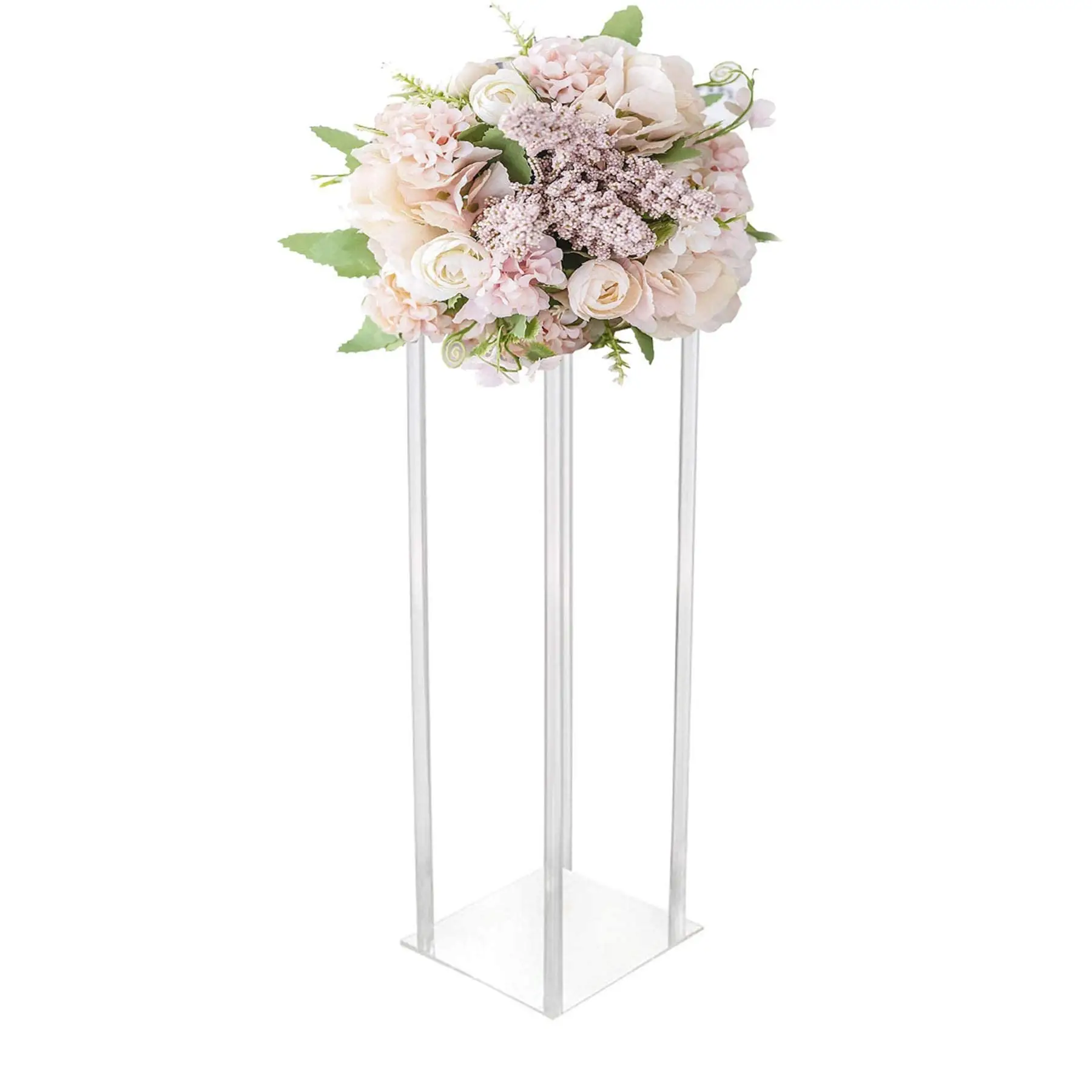 Acrylic Flower Vase Centerpiece Stand for Wedding Reception Table Decoration Luxury Floral Columns Floor Vases Geometric Frame