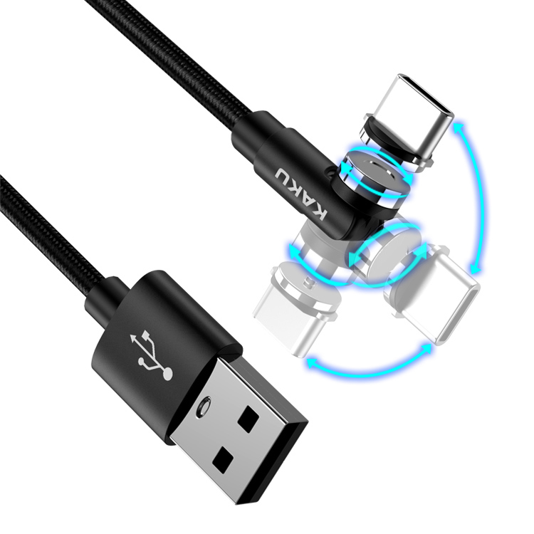 Магнитный usb-кабель для быстрой зарядки и передачи данных с поворотом на 540 градусов, 1 м