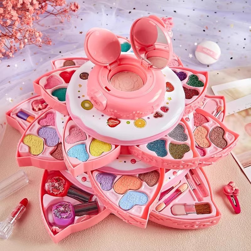 Fashion safe children's cosmetics toy set nontoxic little girl's princess makeup box Play every family educational toys gift box