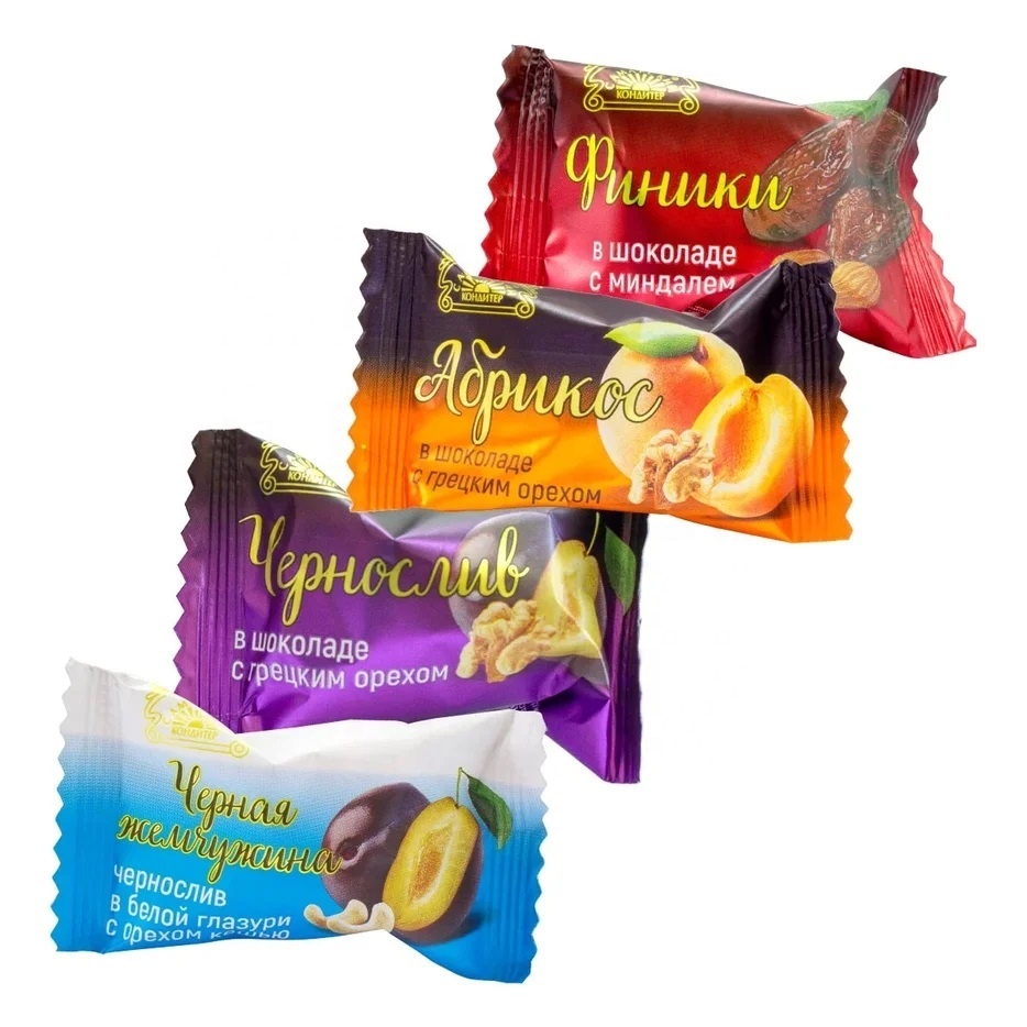 Assorted yogurt & chocolate covered dried fruits with nuts confectionery candies